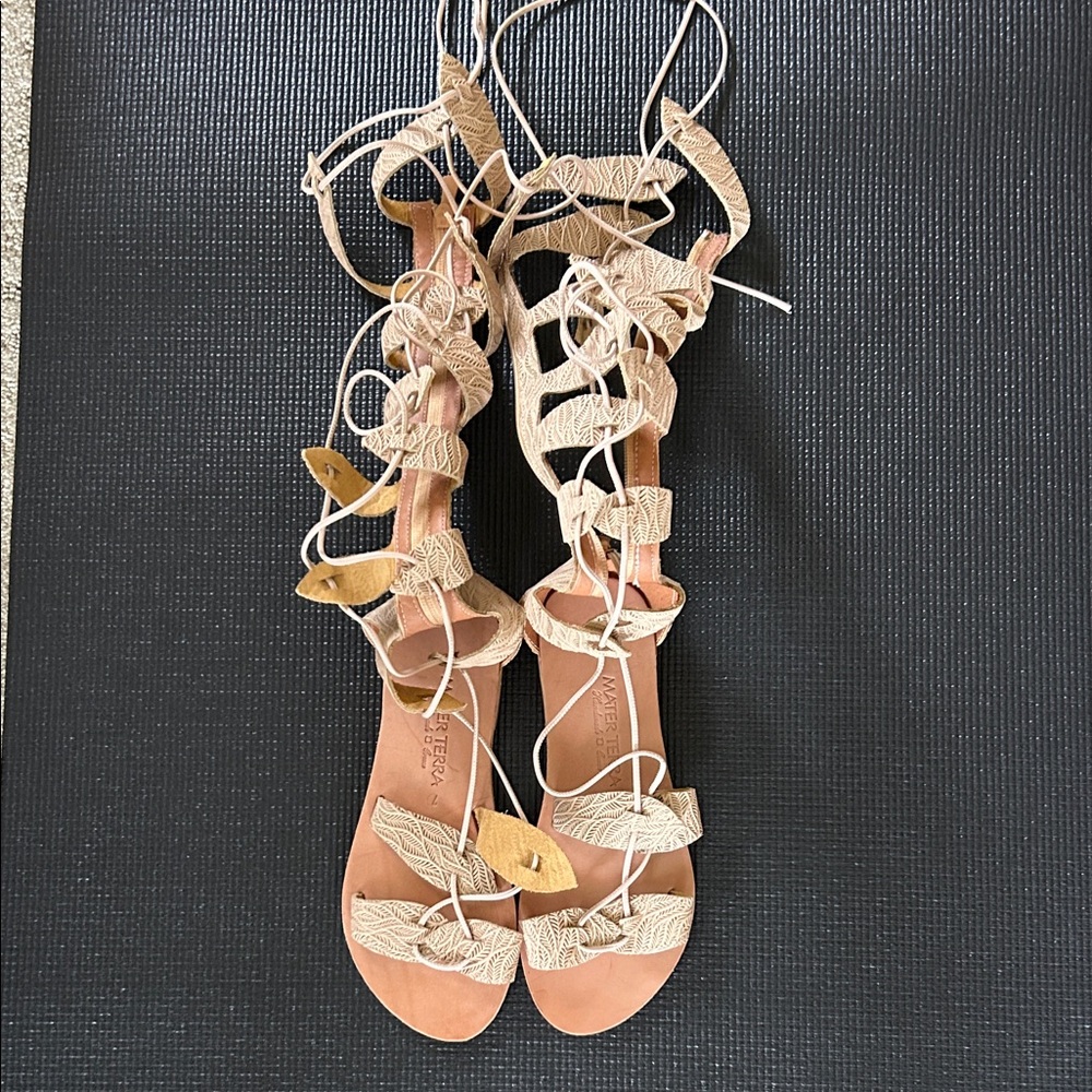 Mater Terra Greek Tan Strappy Sandals